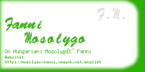 fanni mosolygo business card